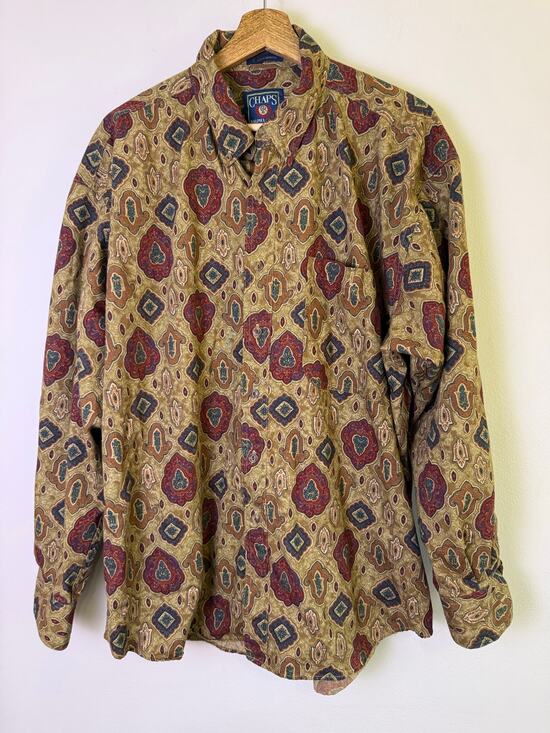 Chaps Other - Vintage Chaps Ralph Lauren Paisley Button Up Shirt XL 100% Cotton Oversized